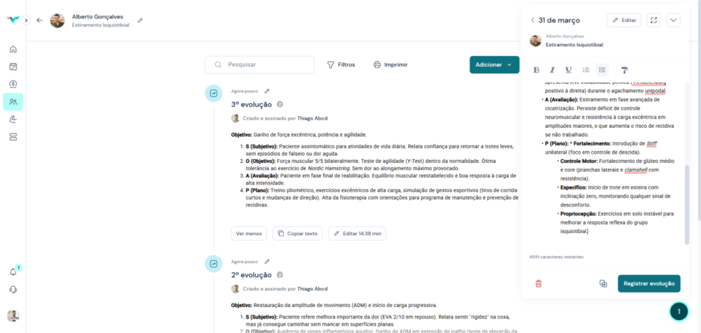 laudo fisioterapêutico estrutura