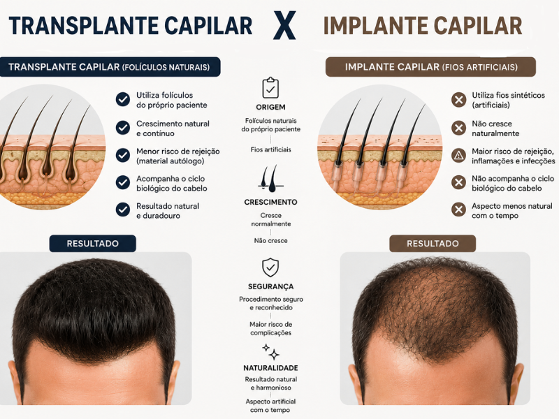 diferença entre transplante e implante capilar - como saber