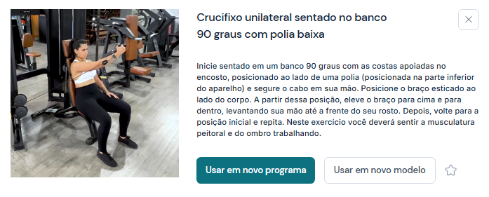 crucifixo reto unilateral