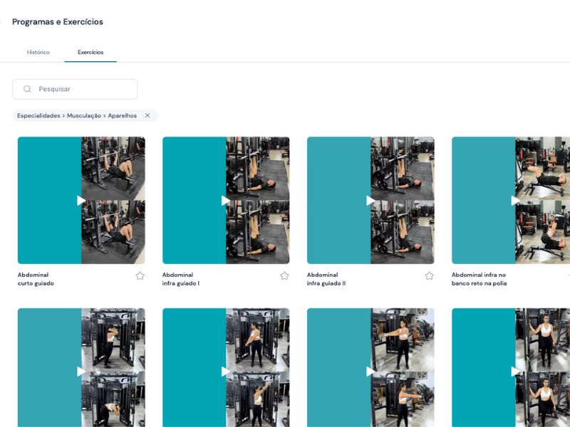 app para treino de academia atividades